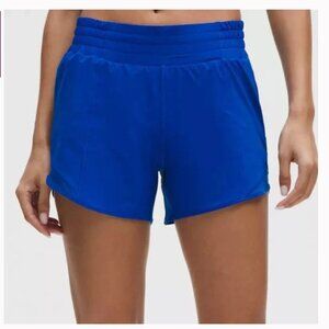 Lululemon Hotty Hot Low Rise 4" shorts, size 6. EUC! Blue.